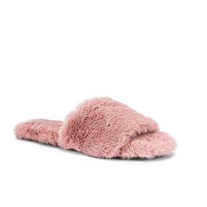 NWB Raye Faux Fur Pink Slide Sandal size 7.5